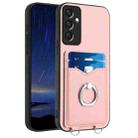 For Samsung Galaxy A24 4G R20 Ring Card Holder Phone Case(Pink) - 1
