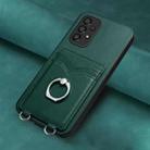 For Samsung Galaxy A33 5G R20 Ring Card Holder Phone Case(Green) - 2