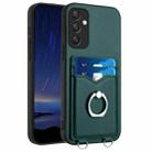 For Samsung Galaxy A34 5G R20 Ring Card Holder Phone Case(Green) - 1