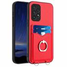 For Samsung Galaxy A53 5G R20 Ring Card Holder Phone Case(Red) - 1