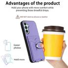 For Samsung Galaxy F15 / M15 R20 Ring Card Holder Phone Case(Purple) - 3