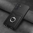 For Samsung Galaxy M55 / C55 5G R20 Ring Card Holder Phone Case(Black) - 2