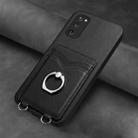 For Samsung Galaxy S20 FE R20 Ring Card Holder Phone Case(Black) - 2