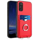 For Samsung Galaxy S20 FE R20 Ring Card Holder Phone Case(Red) - 1