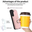 For Samsung Galaxy S21 FE 5G R20 Ring Card Holder Phone Case(Pink) - 3
