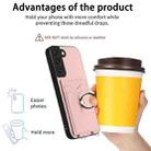 For Samsung Galaxy S22 5G R20 Ring Card Holder Phone Case(Pink) - 3