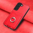 For Samsung Galaxy S22 5G R20 Ring Card Holder Phone Case(Red) - 2