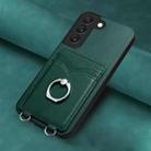 For Samsung Galaxy S22 5G R20 Ring Card Holder Phone Case(Green) - 2