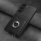 For Samsung Galaxy S23 5G R20 Ring Card Holder Phone Case(Black) - 2