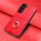 For Samsung Galaxy S23+ 5G R20 Ring Card Holder Phone Case(Red) - 2