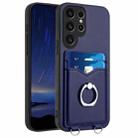 For Samsung Galaxy S23 Ultra 5G R20 Ring Card Holder Phone Case(Blue) - 1