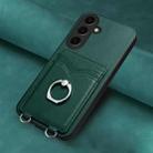 For Samsung Galaxy S24 5G R20 Ring Card Holder Phone Case(Green) - 2
