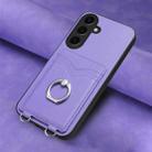 For Samsung Galaxy S24 5G R20 Ring Card Holder Phone Case(Purple) - 2