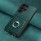 For Samsung Galaxy S24 Ultra 5G R20 Ring Card Holder Phone Case(Green) - 2