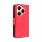 For Huawei Pura 80 5G Skin Feel Calf Texture Card Slots Leather Phone Case(Red) - 3