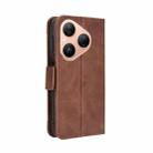 For Huawei Pura 80 5G Skin Feel Calf Texture Card Slots Leather Phone Case(Brown) - 3