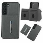 For Samsung Galaxy A15 4G / 5G Solid Color Metal Buckle Card Slots Bag Phone Case(Grey) - 1