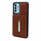For Samsung Galaxy A14 4G / 5G Solid Color Metal Buckle Card Slots Bag Phone Case(Brown) - 2