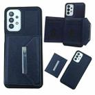 For Samsung Galaxy A13 4G Solid Color Metal Buckle Card Slots Bag Phone Case(Blue) - 1