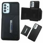 For Samsung Galaxy A13 5G / A04s Solid Color Metal Buckle Card Slots Bag Phone Case(Black) - 1
