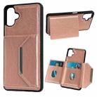 For Samsung Galaxy A06 4G / 5G Solid Color Metal Buckle Card Slots Bag Phone Case(Rose Gold) - 1