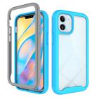 For iPhone 12 mini Starry Sky Solid Color Series Shockproof PC + TPU Protective Case(Light Blue) - 1