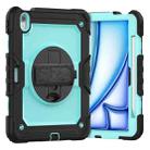 For iPad Air 11 2024 Silicone Hybrid PC Tablet Case with Shoulder Strap(Black + Light Blue) - 1