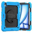 For iPad Air 11 2024 Silicone Hybrid PC Tablet Case with Shoulder Strap(Light Blue + Black) - 1