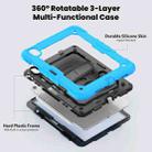 For iPad Air 11 2024 Silicone Hybrid PC Tablet Case with Shoulder Strap(Light Blue + Black) - 2