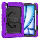 For iPad Air 11 2024 Silicone Hybrid PC Tablet Case with Shoulder Strap(Purple) - 1