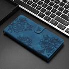 For iPhone 15 Pro Max Cherry Blossom Butterfly Skin Feel Embossed PU Phone Case(Blue) - 2