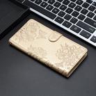For iPhone 15 Pro Max Cherry Blossom Butterfly Skin Feel Embossed PU Phone Case(Gold) - 2