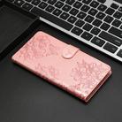For iPhone 15 Pro Max Cherry Blossom Butterfly Skin Feel Embossed PU Phone Case(Rose Gold) - 2