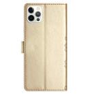 For iPhone 15 Pro Cherry Blossom Butterfly Skin Feel Embossed PU Phone Case(Gold) - 3