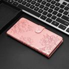 For iPhone 15 Pro Cherry Blossom Butterfly Skin Feel Embossed PU Phone Case(Rose Gold) - 2