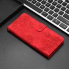For iPhone 15 Plus Cherry Blossom Butterfly Skin Feel Embossed PU Phone Case(Red) - 2