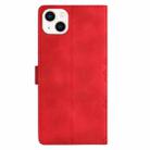 For iPhone 15 Plus Cherry Blossom Butterfly Skin Feel Embossed PU Phone Case(Red) - 3