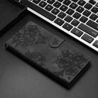 For iPhone 15 Plus Cherry Blossom Butterfly Skin Feel Embossed PU Phone Case(Black) - 2