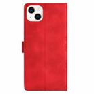 For iPhone 15 Cherry Blossom Butterfly Skin Feel Embossed PU Phone Case(Red) - 3