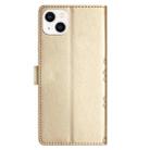 For iPhone 15 Cherry Blossom Butterfly Skin Feel Embossed PU Phone Case(Gold) - 3