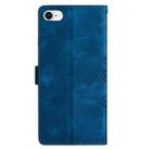 For iPhone SE 2022 / SE 2020 Cherry Blossom Butterfly Skin Feel Embossed PU Phone Case(Blue) - 3