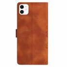 For iPhone 12 mini Cherry Blossom Butterfly Skin Feel Embossed PU Phone Case(Brown) - 3