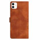 For iPhone 11 Cherry Blossom Butterfly Skin Feel Embossed PU Phone Case(Brown) - 3