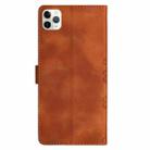 For iPhone 11 Pro Cherry Blossom Butterfly Skin Feel Embossed PU Phone Case(Brown) - 3