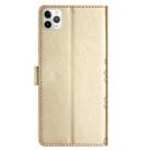 For iPhone 11 Pro Cherry Blossom Butterfly Skin Feel Embossed PU Phone Case(Gold) - 3
