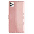 For iPhone 11 Pro Cherry Blossom Butterfly Skin Feel Embossed PU Phone Case(Rose Gold) - 3