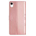 For iPhone XS / X Cherry Blossom Butterfly Skin Feel Embossed PU Phone Case(Rose Gold) - 3