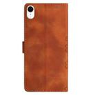 For iPhone XR Cherry Blossom Butterfly Skin Feel Embossed PU Phone Case(Brown) - 3