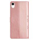 For iPhone XR Cherry Blossom Butterfly Skin Feel Embossed PU Phone Case(Rose Gold) - 3