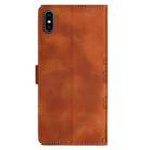 For iPhone XS Max Cherry Blossom Butterfly Skin Feel Embossed PU Phone Case(Brown) - 3